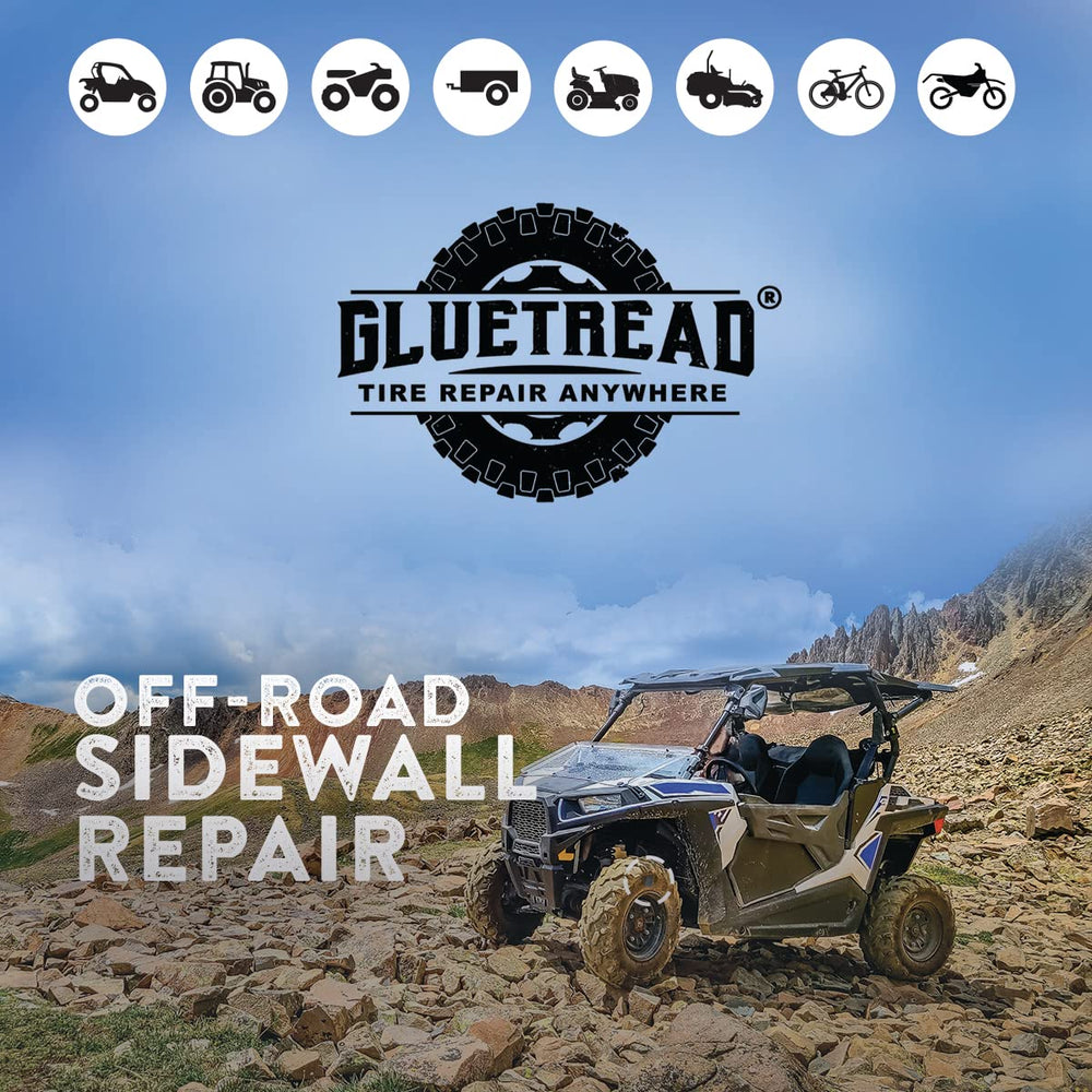 GlueTread SXS complete patch kit laid out for reference