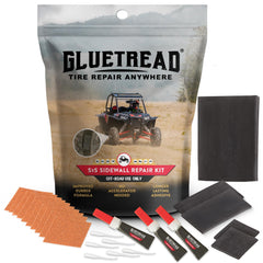 GlueTread SXS patch kit applied on tire sidewall for quick field repair