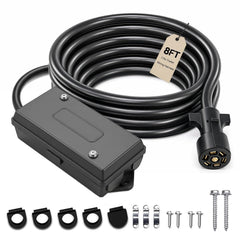 GLUWPA 7Way trailer wiring harness with 8ft extension for tidy installs.