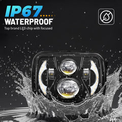 GLWZSY 5x7 LED headlight aluminum housing for durable road use.