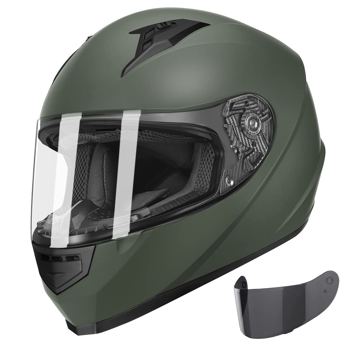 GLX GX11 camouflage helmet front view showing full-face protection for riders.