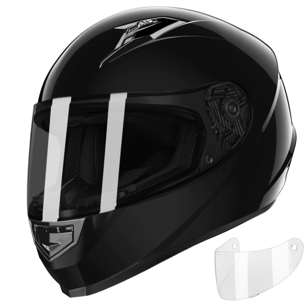 GLX GX11 compact motorcycle helmet in black for a snug fit and all-day safety.