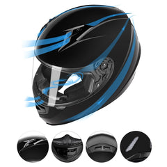 GLX GX11 helmet with tinted visor for enhanced visibility in bright conditions.