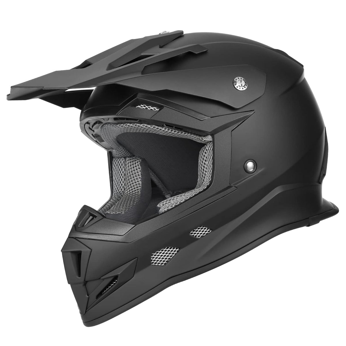GLX GX23 dirt bike helmet front view emphasizes aerodynamics and safety.
