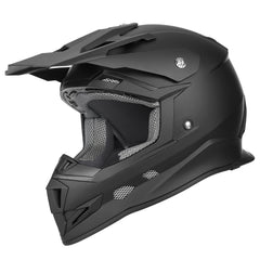 GLX GX23 helmet front view with matte black finish for rugged riding.