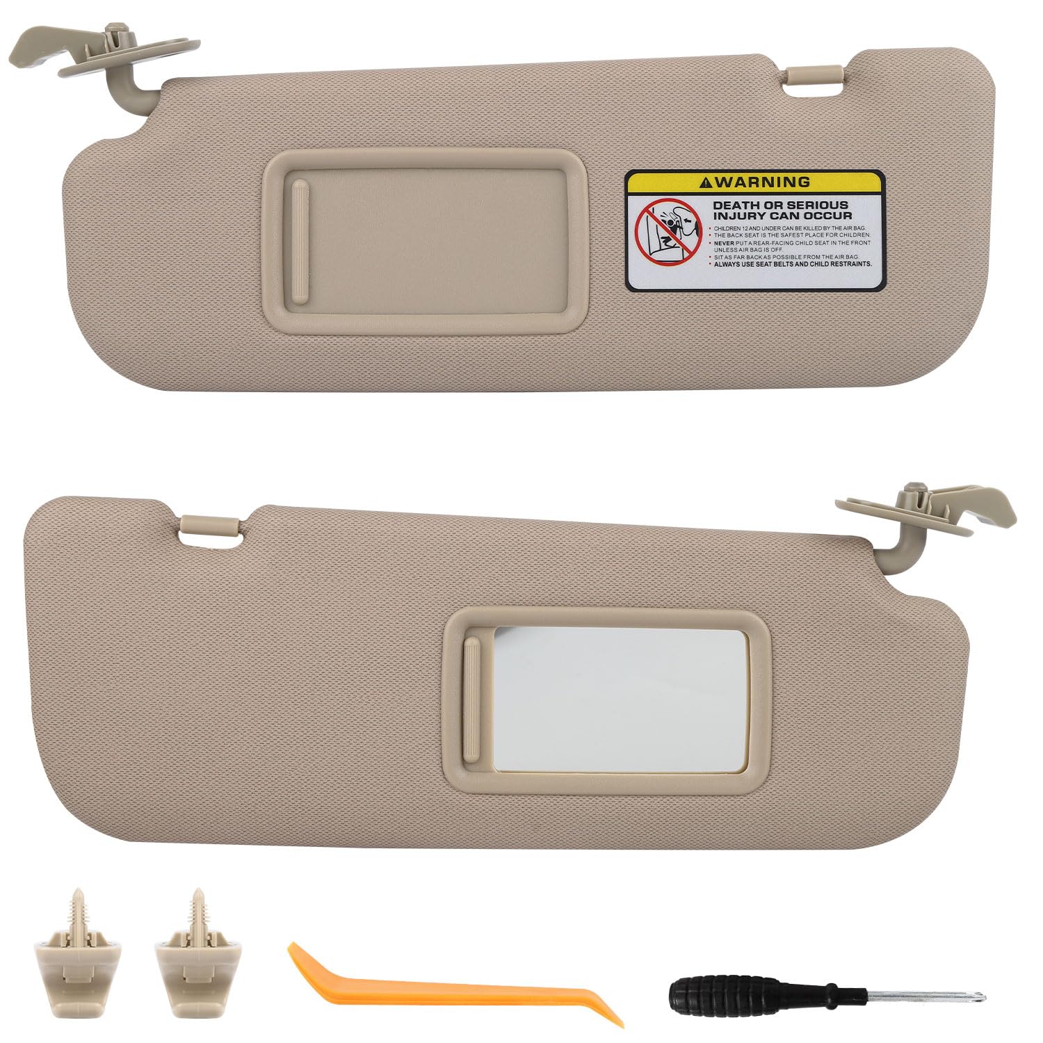 GlymXia Hyundai Elantra driver-side beige sun visor with sturdy hinge for reliable use