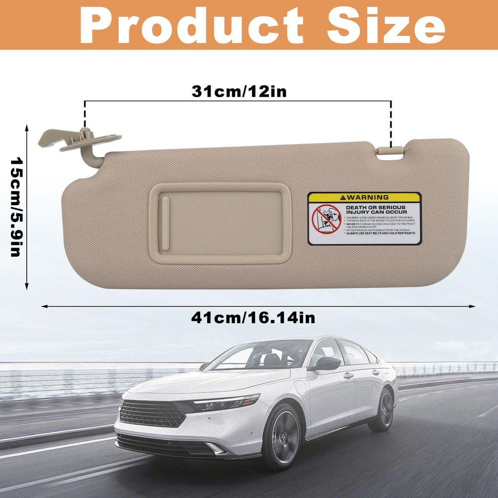 GlymXia Hyundai Elantra passenger-side beige sun visor matching interior tone