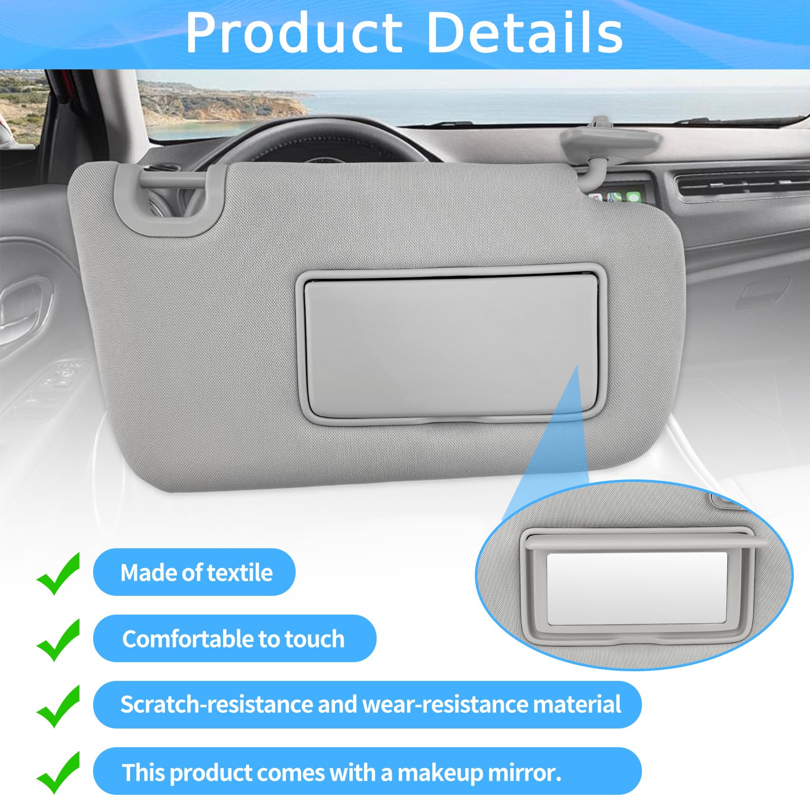 GlymXia sun visor pair: robust hinges resist floppy visor and hold position on the road.