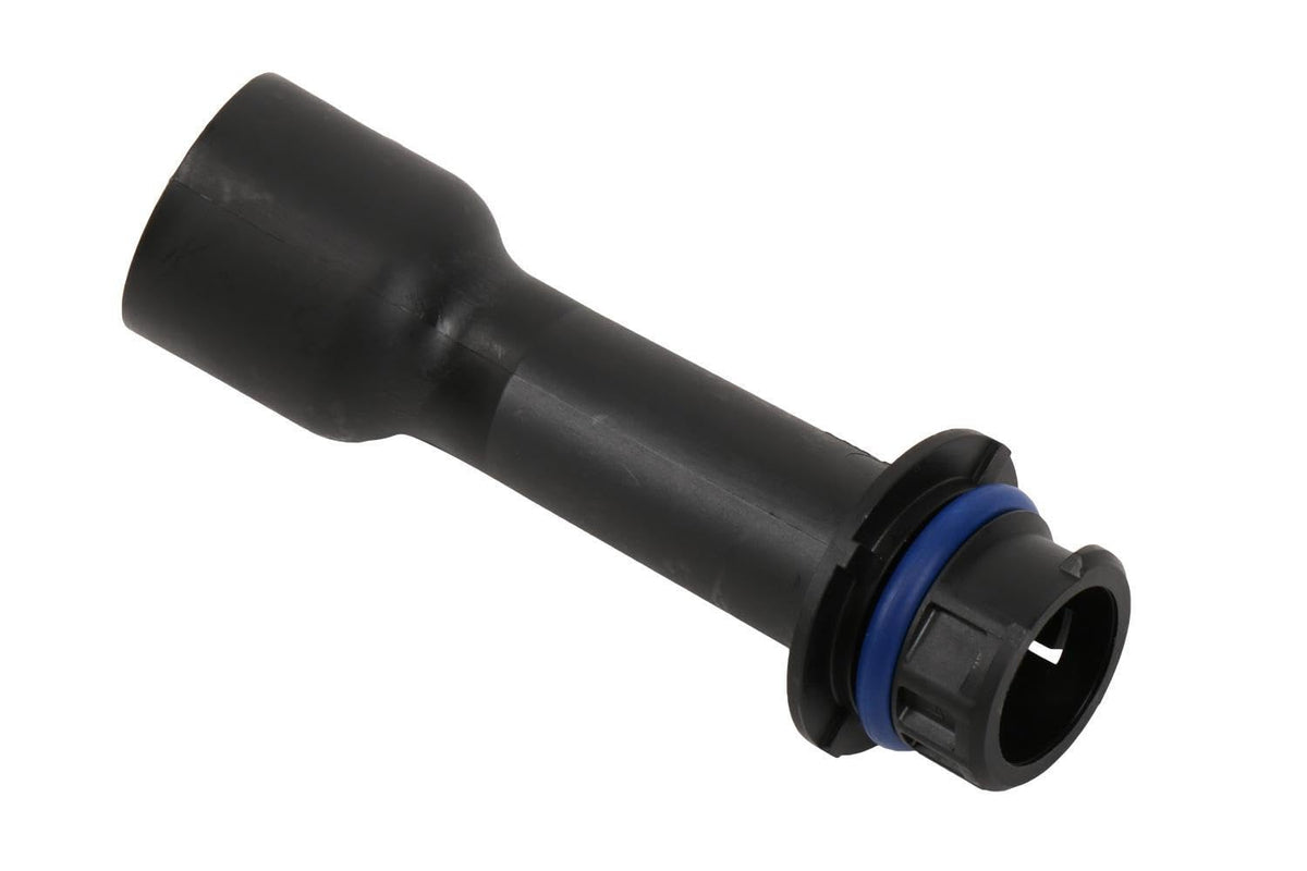 GM Genuine Parts 12570623 engine oil filler tube close-up, ensuring reliable oil routing for GM vehicles.