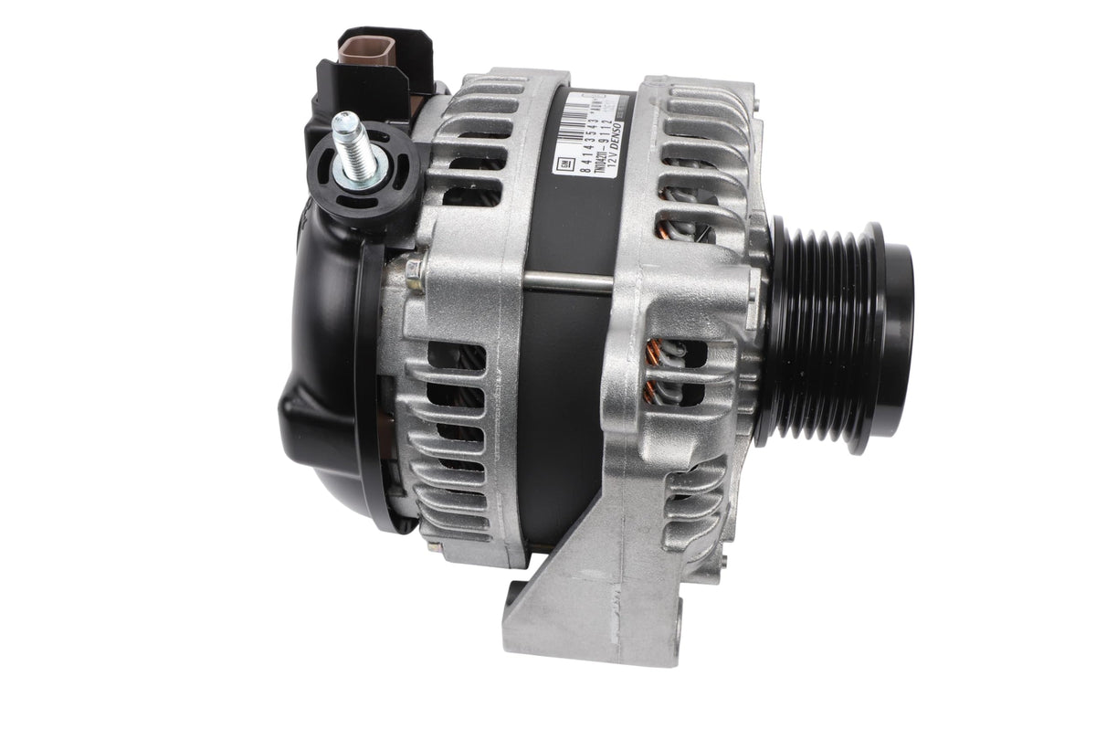 GM Genuine Parts 84143543 alternator—front view, compact OEM-style enclosure supports reliable power