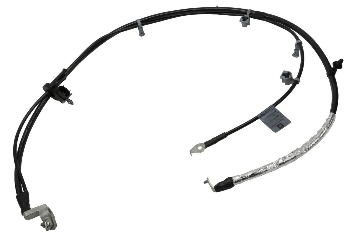 GM Genuine Parts 84634113 battery negative cable connects to the battery terminal for reliable power.