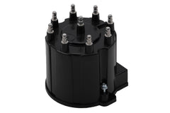 GM Genuine Parts D303A ignition distributor cap close-up showing metal inserts for maximum conductivity.