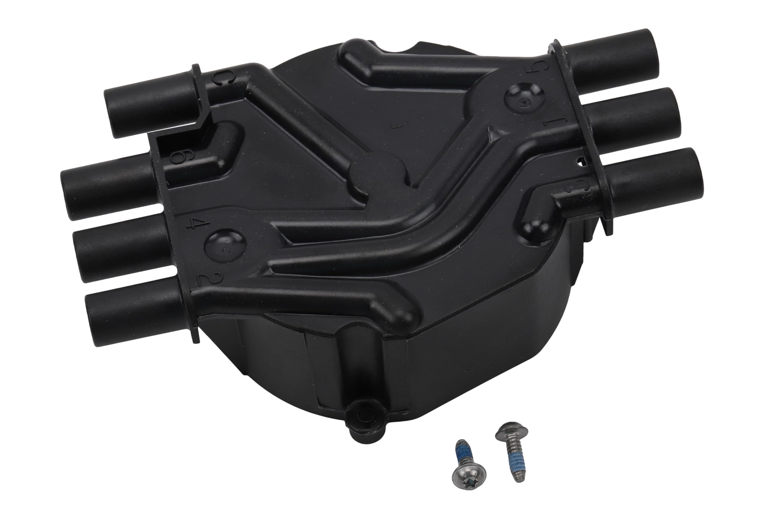 GM Genuine Parts D328A distributor cap top view shows solid conductivity.