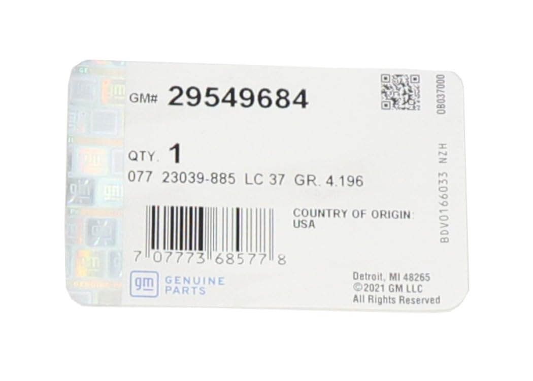 GM Genuine Parts packaged gasket image emphasizes protective packaging and safe handling.