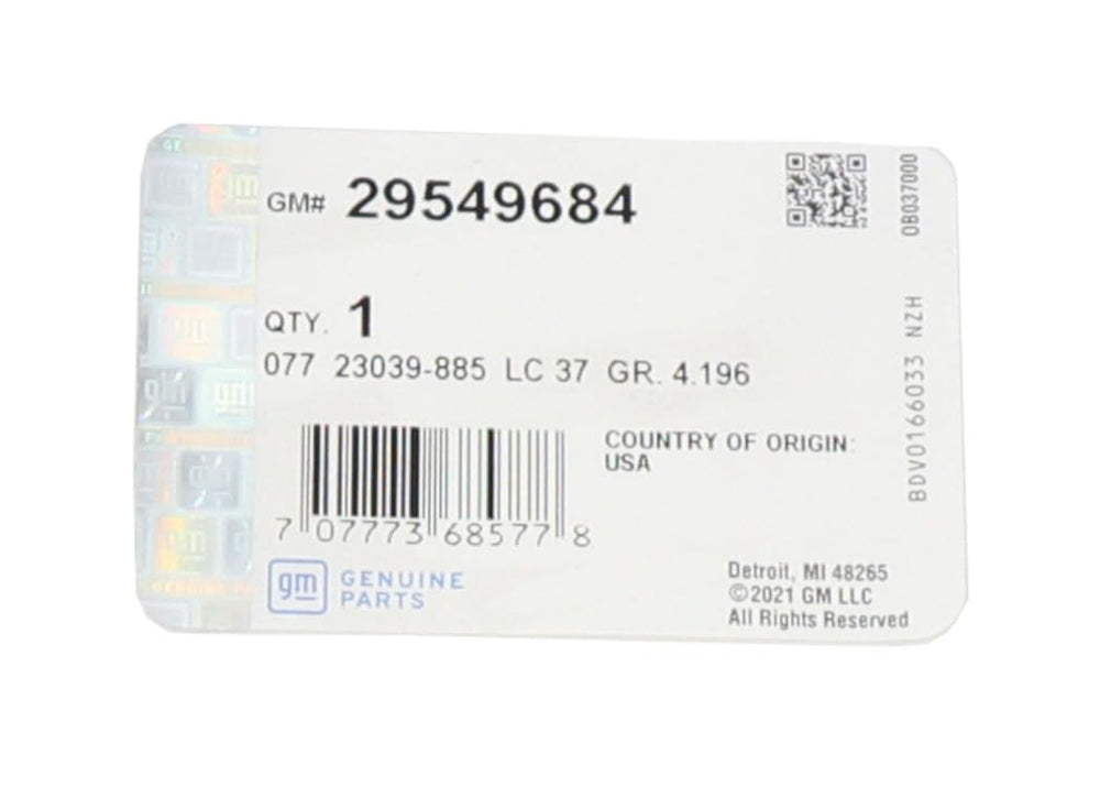 GM Genuine Parts packaged gasket image emphasizes protective packaging and safe handling.