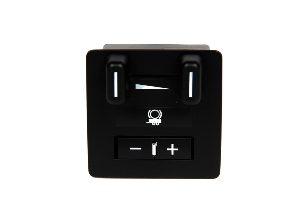 GM Genuine Parts trailer brake control switch close-up demonstrating precise braking signals.