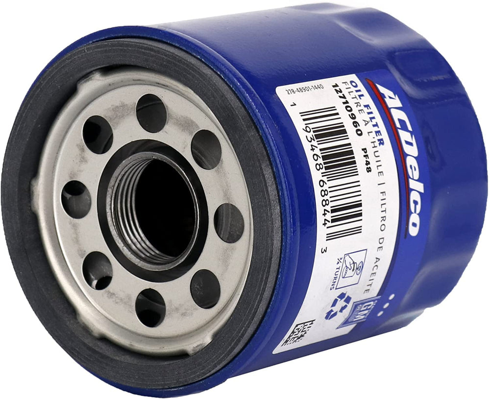 ACDelco PF48 oil filter packaging, six-pack for convenient GM OEM replacement.