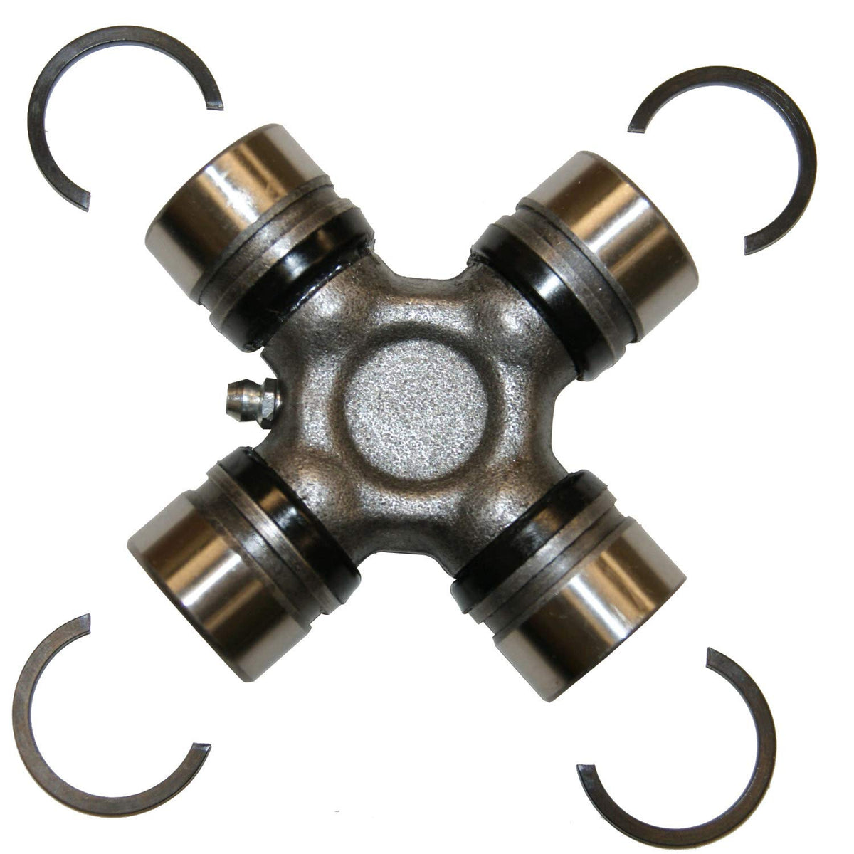 GMB universal joint 210-3105 shows corrosion-resistant chrome-molybdenum steel for durable driveshaft performance.