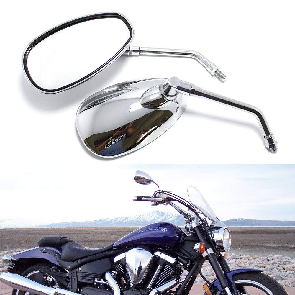 GMI chrome motorcycle mirror packaging, ready-to-install pair