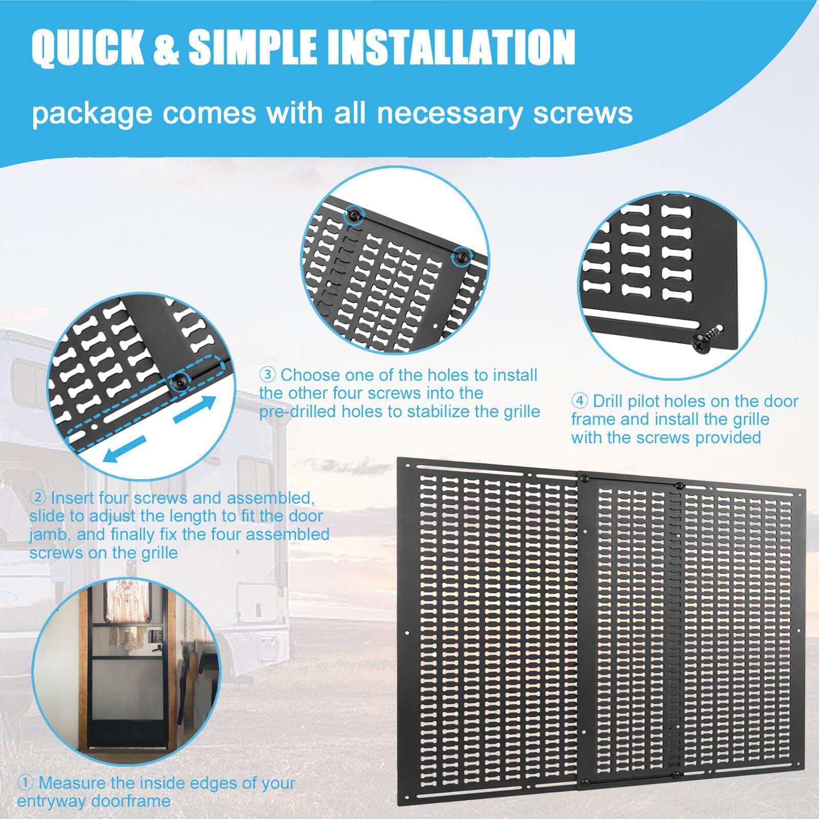 GMINCO pet-friendly screen guard helps prevent scratching and pawing.