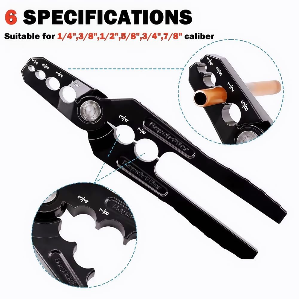 GMKD Flat Tube Repairer Pliers side view with extended lever for easier operation.
