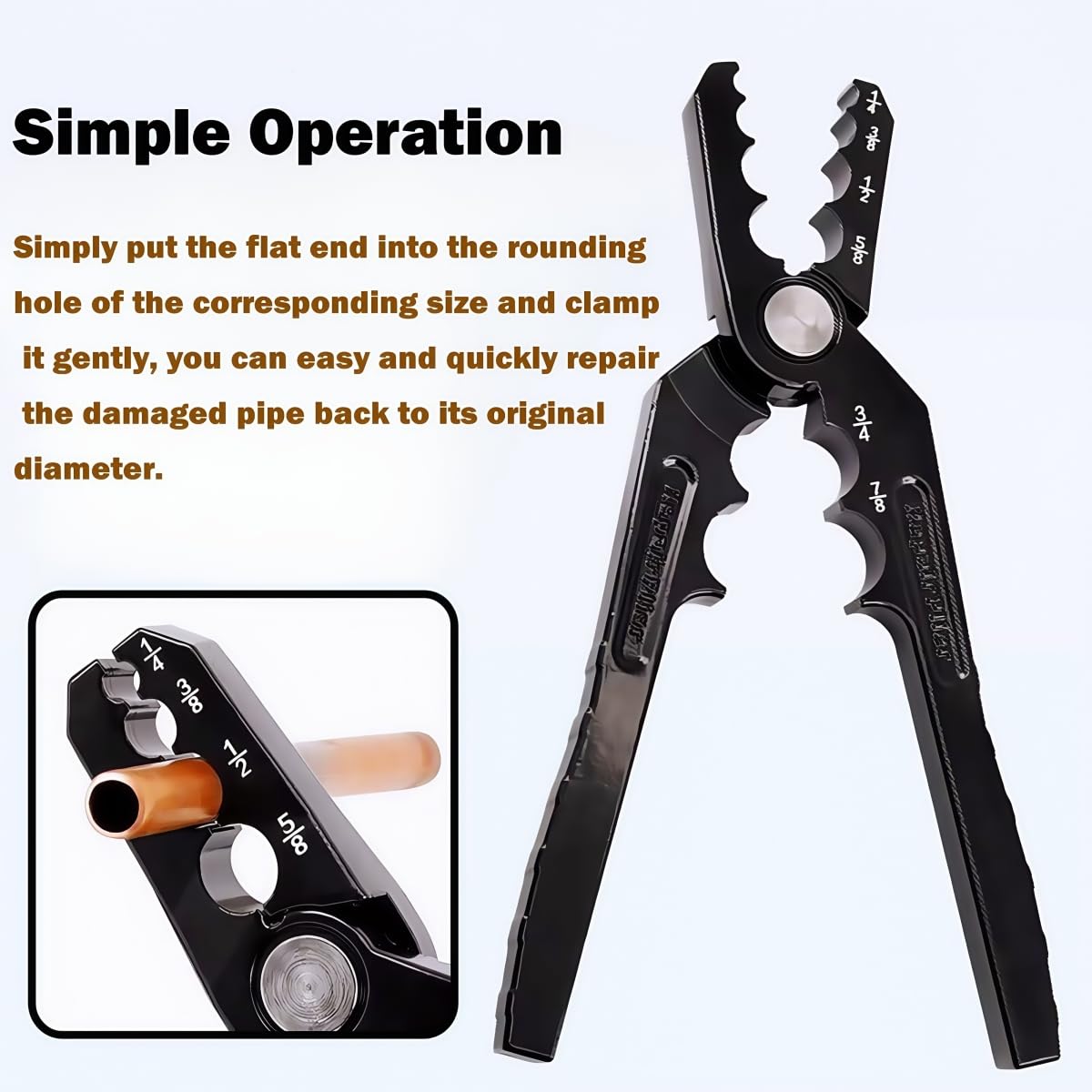 GMKD Manual tubing-rounding tool with secure handle for control.