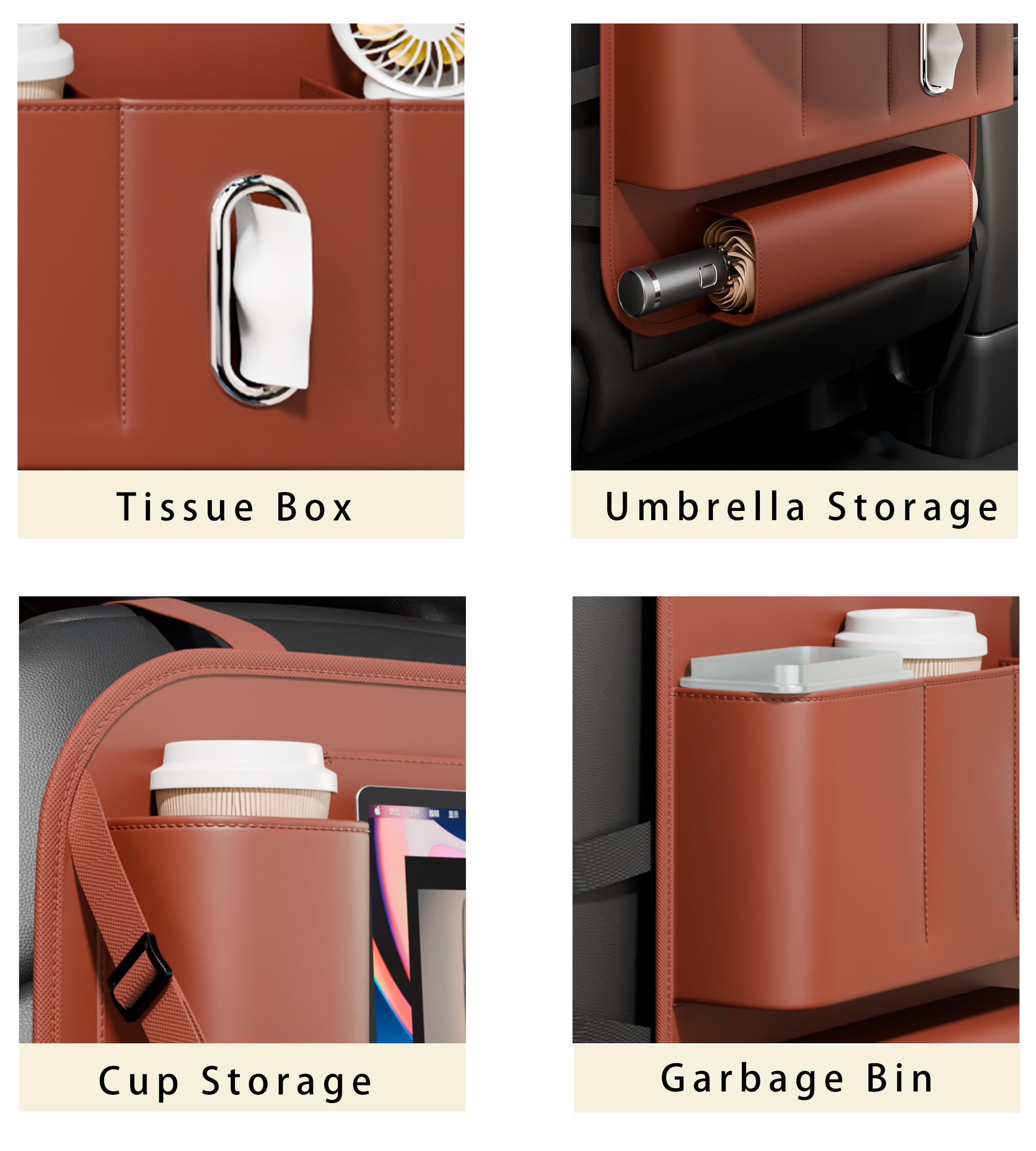 GMQ foldable desk storage keeps tablets and drinks within reach.