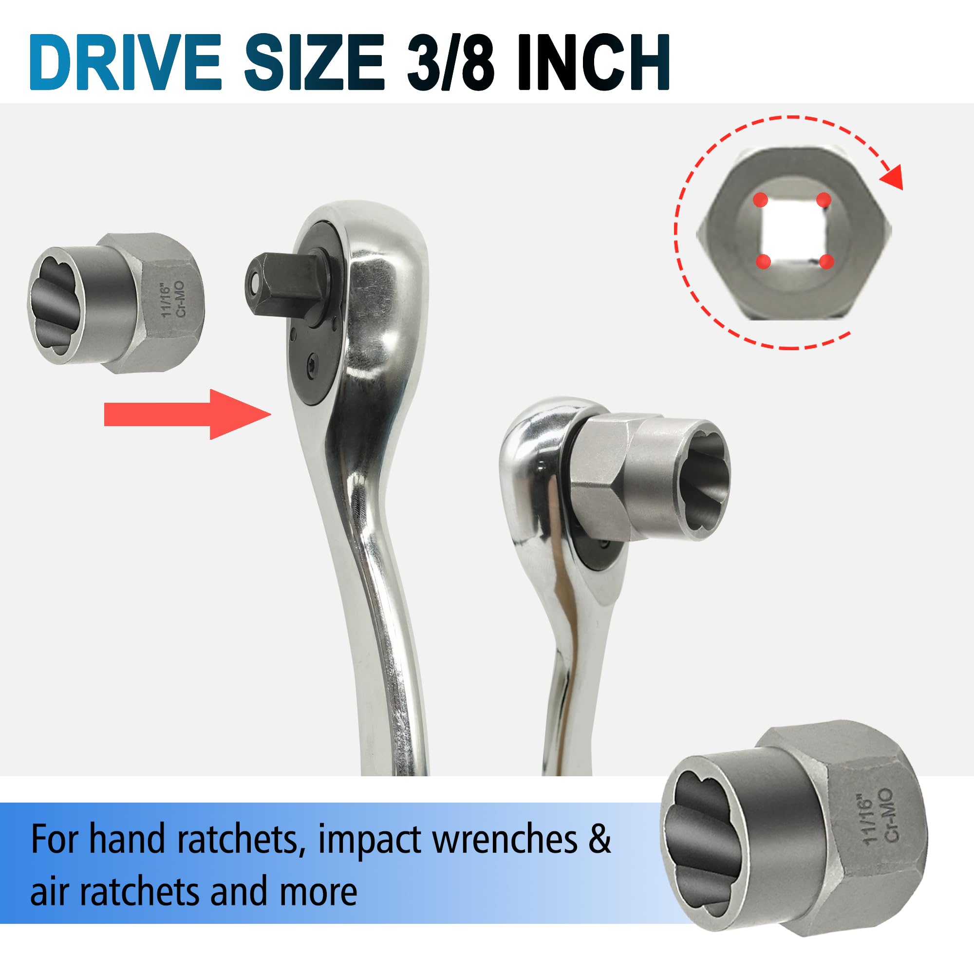 GMTOOLS damaged bolt remover in action on metal surface.