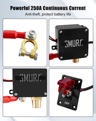 GMURA nine-point-eight-four-foot cable length for flexible in-vehicle installation.
