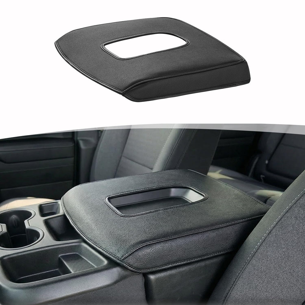 GNATIN center console armrest cover on jump-seat Silverado/Sierra shows custom fit and protection.