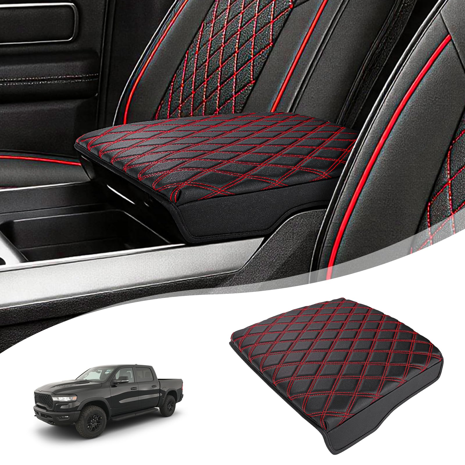 GNATIN center console armrest cover on Ram with bucket seats offers snug protection