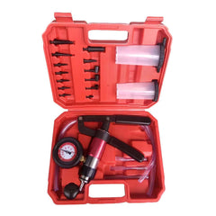 Gnhydxfe 23PCS brake bleeder kit overview with compact handheld vacuum pump for home maintenance.