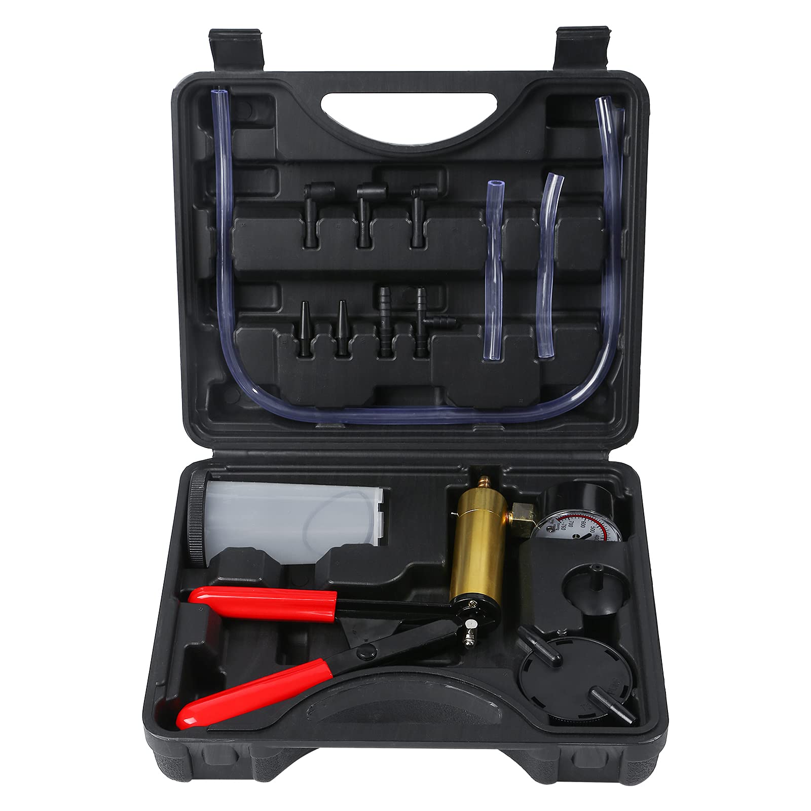 Gnhydxfe brake bleeder kit assembly shows universal compatibility for quick one-person brake bleeding.