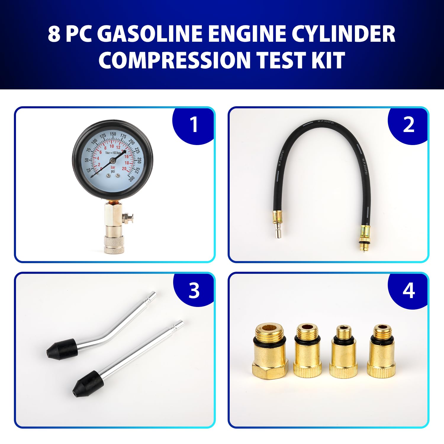 Gnhydxfe compression tester kit in rugged carry case keeps tools organized.