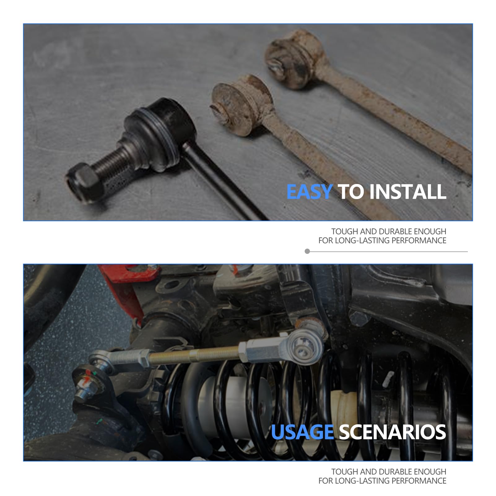 GNXFixt Sway Bar Links front-axle installation demonstrates easy, direct replacement.