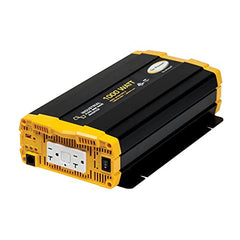 Go Power 1000W inverter side panel highlighting input/output connections for easy setup.