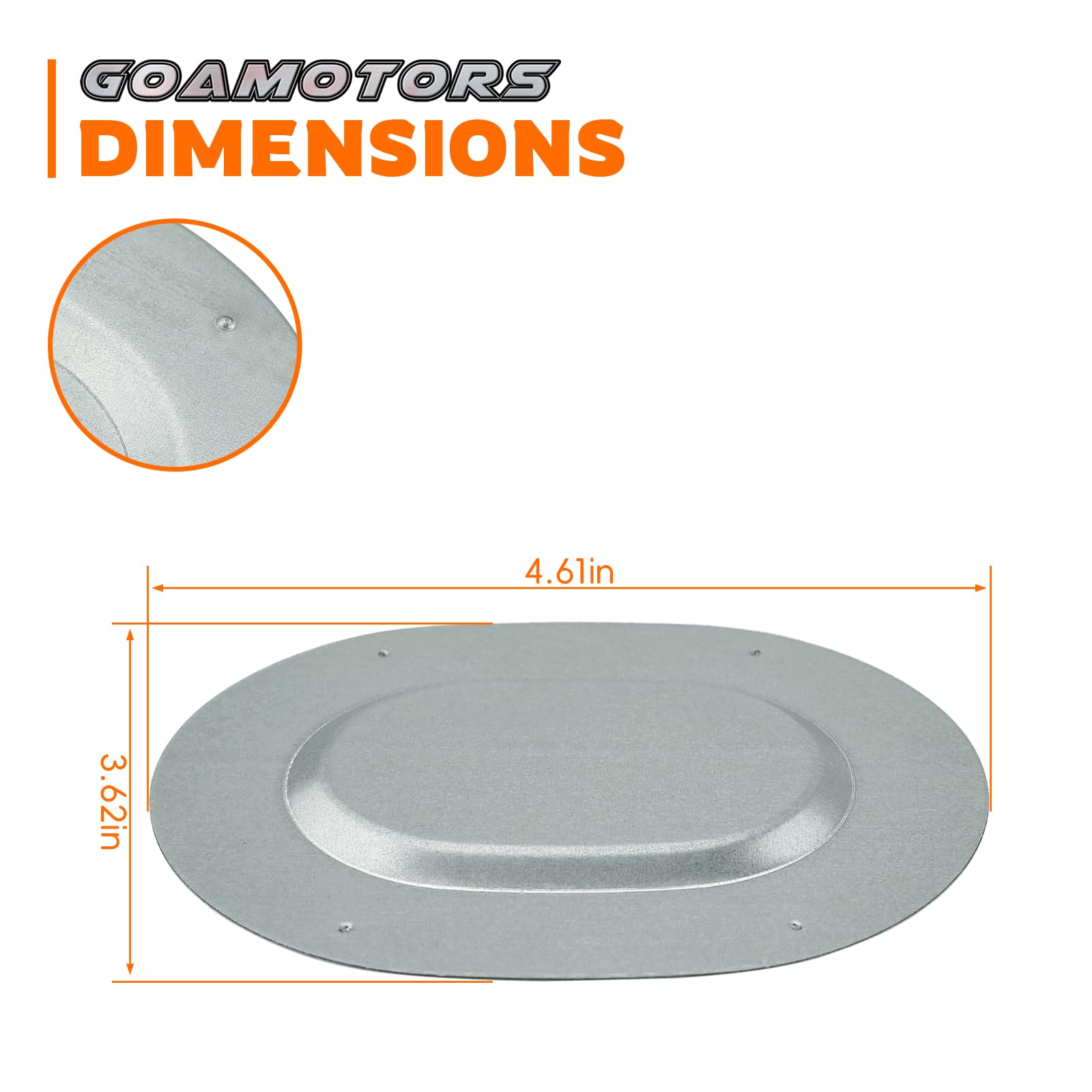 GoaMotors trunk plug cover closeup showing GM compatibility for 1962–1981.