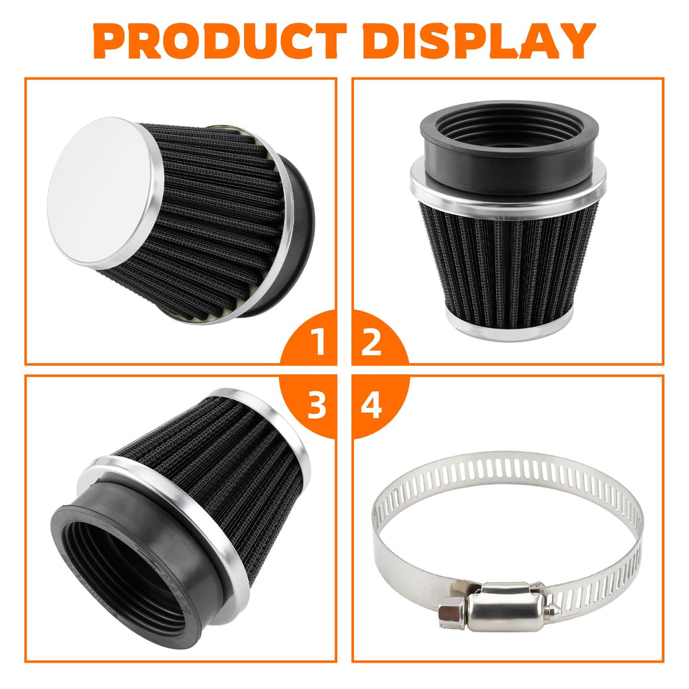 GoaMotors conical dual-layer mesh filter highlighting durable construction for long-lasting engine protection.
