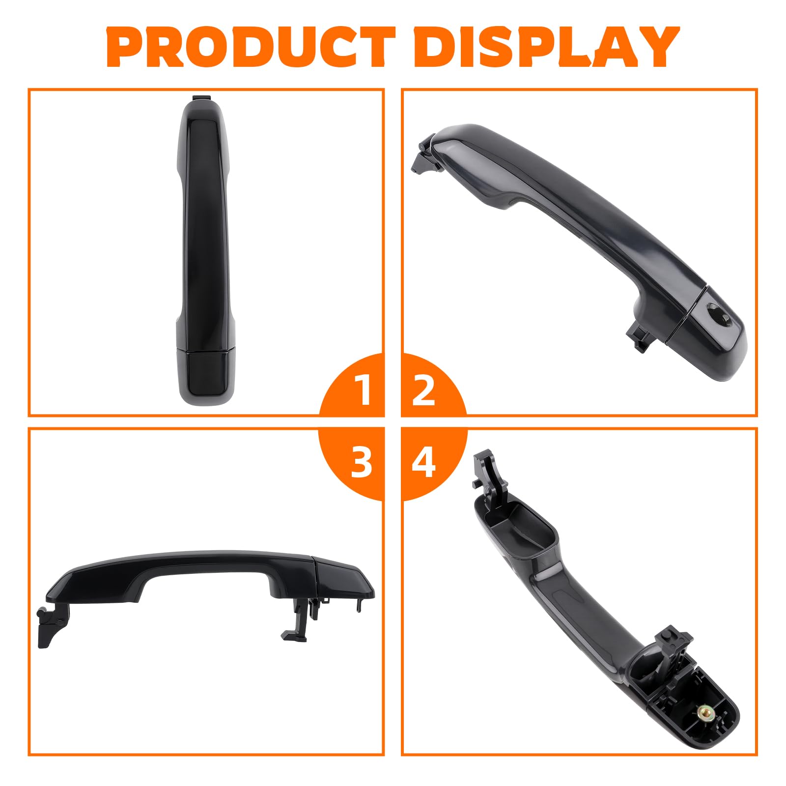 GoaMotors door handle caps black for complete replacement kit