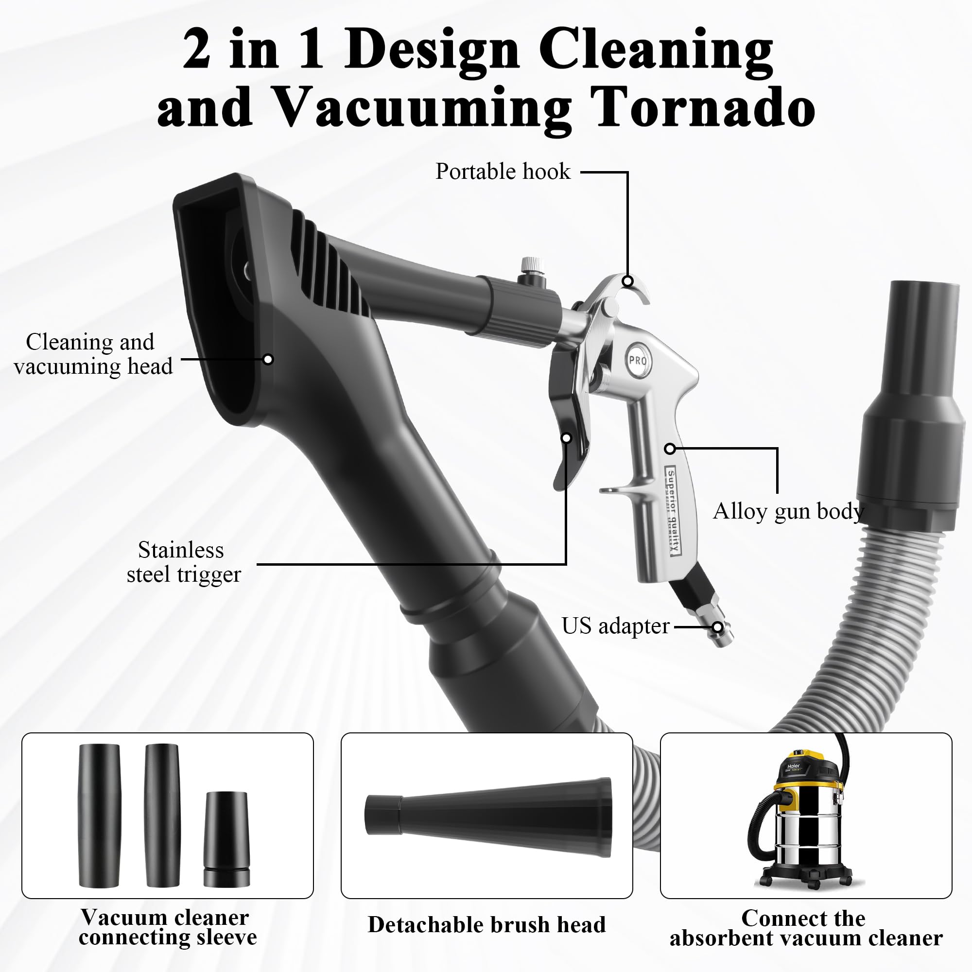 GOCCIDA adjustable air flow nozzle for precise cleaning