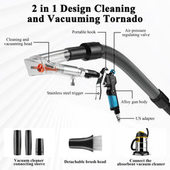 GOCCIDA adjustable air flow nozzle enables precise spot cleaning.