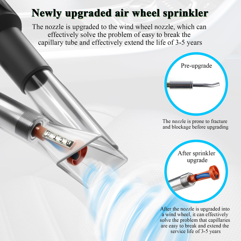 GOCCIDA aluminum alloy gun bar and nozzle for durable car interior use.