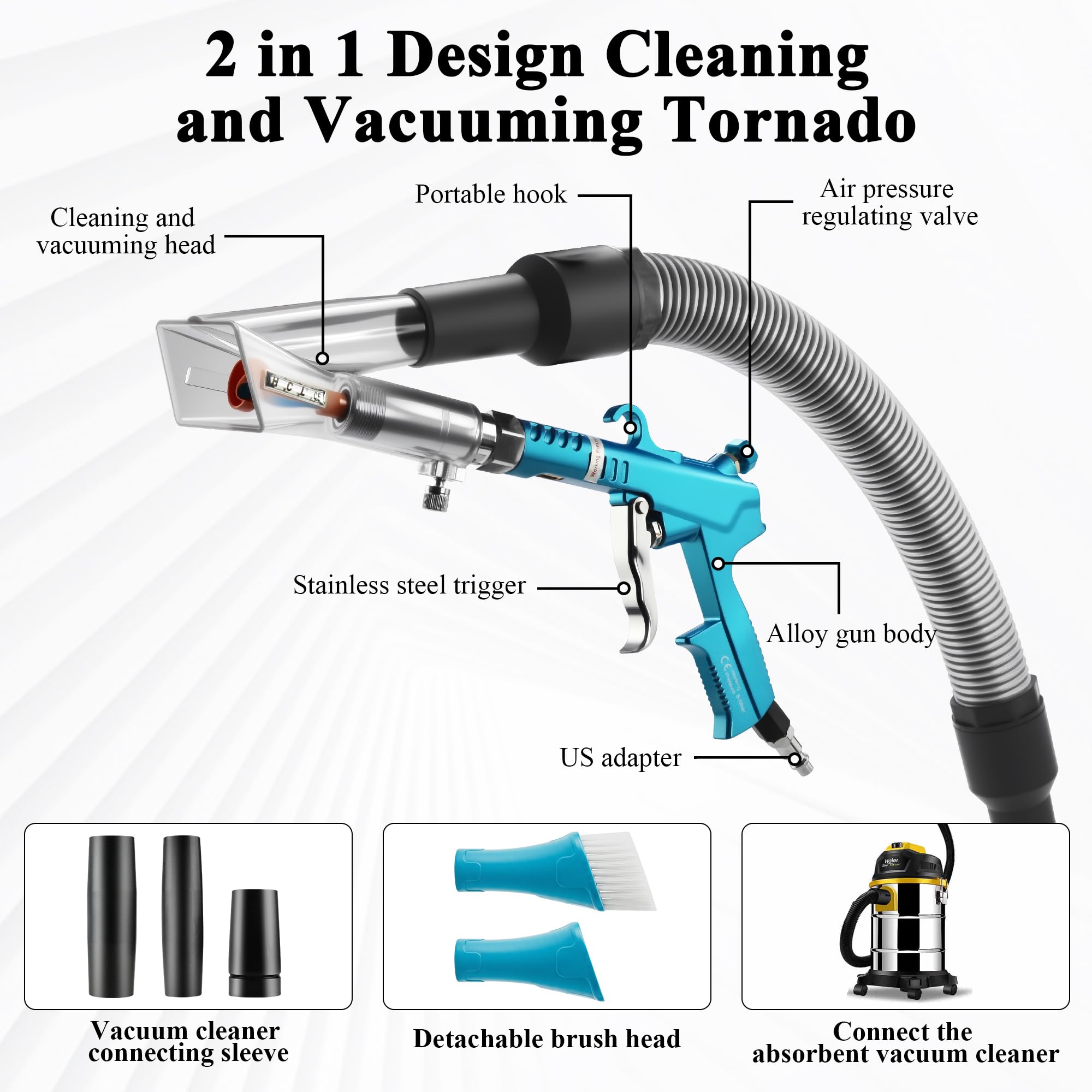 GOCCIDA ergonomic grip design for comfortable extended cleaning sessions.