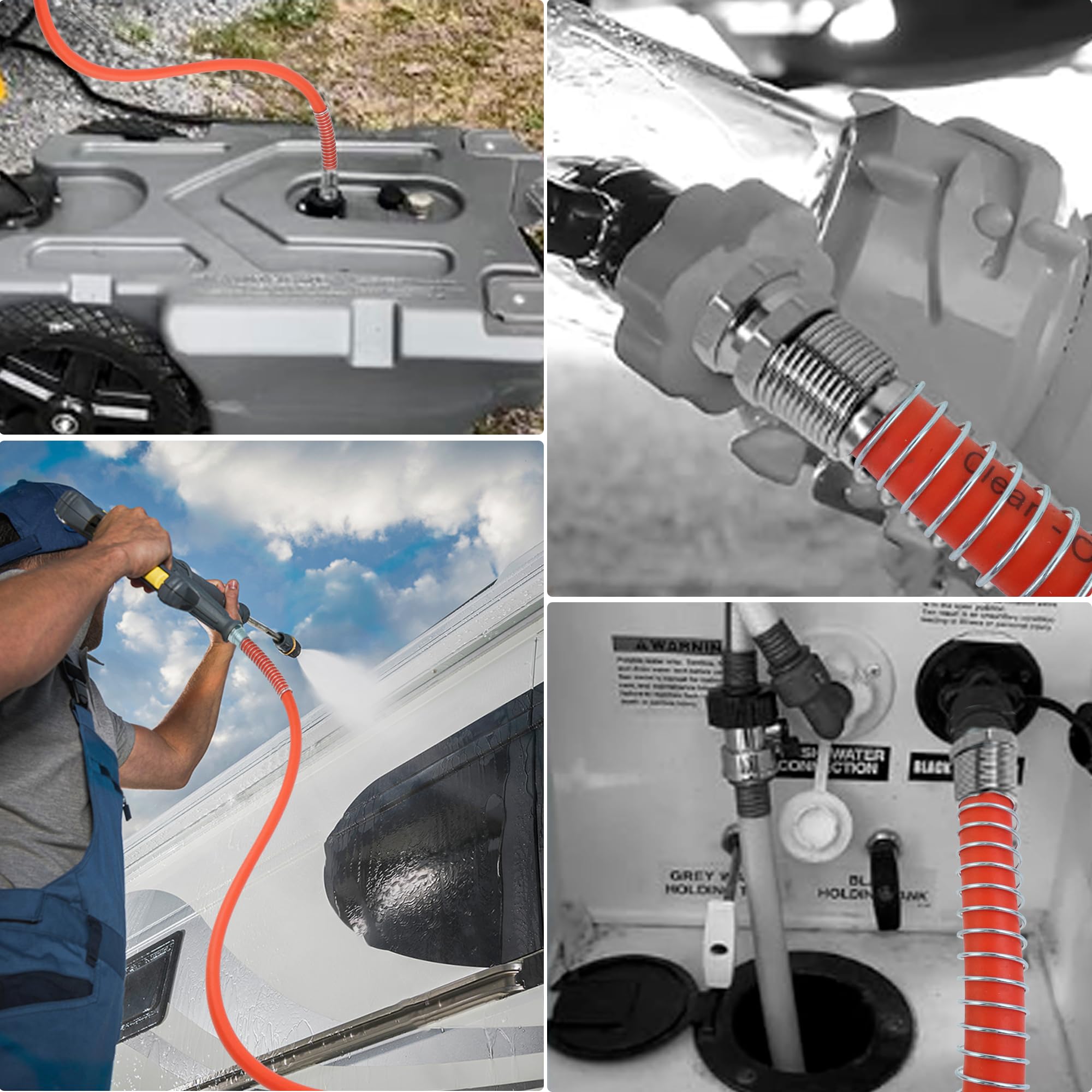Gociean bright orange color prevents mixing with fresh water hoses.