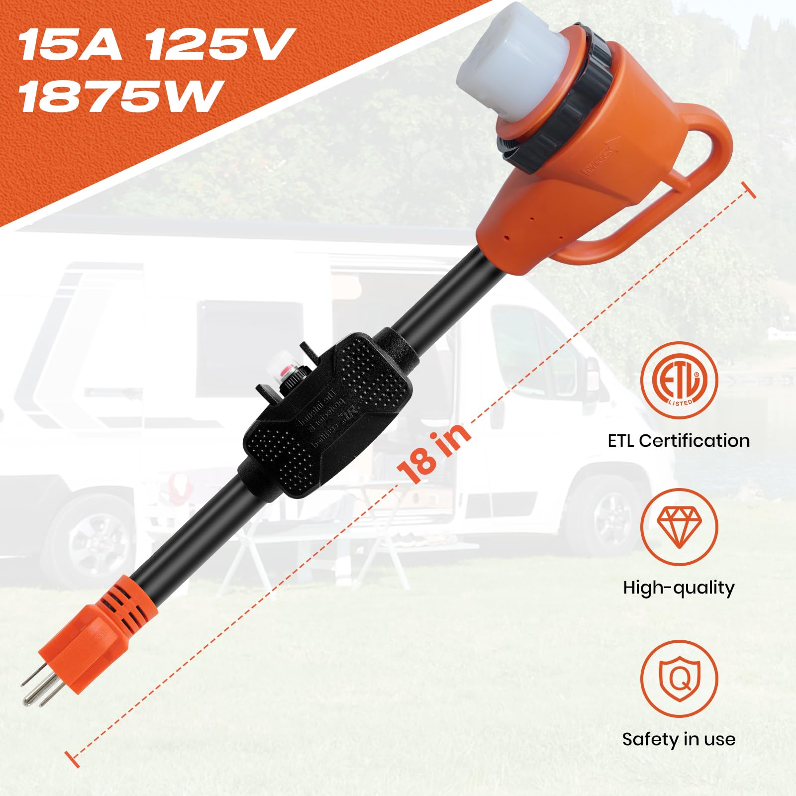 Gociean adapter with 90-degree ergonomic grip handle for easy plugging
