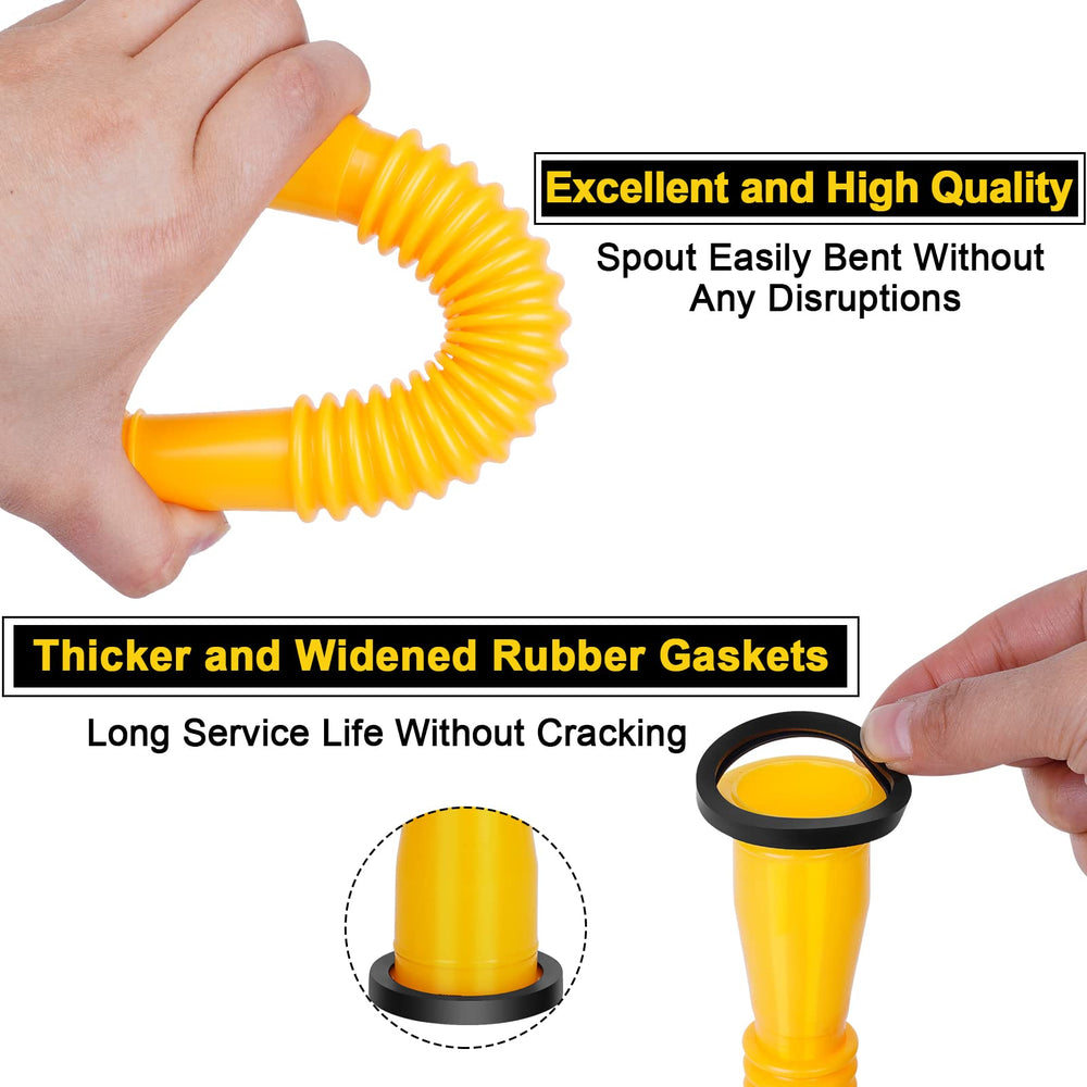 Godboy flexible spout bent back for compact storage on the can.