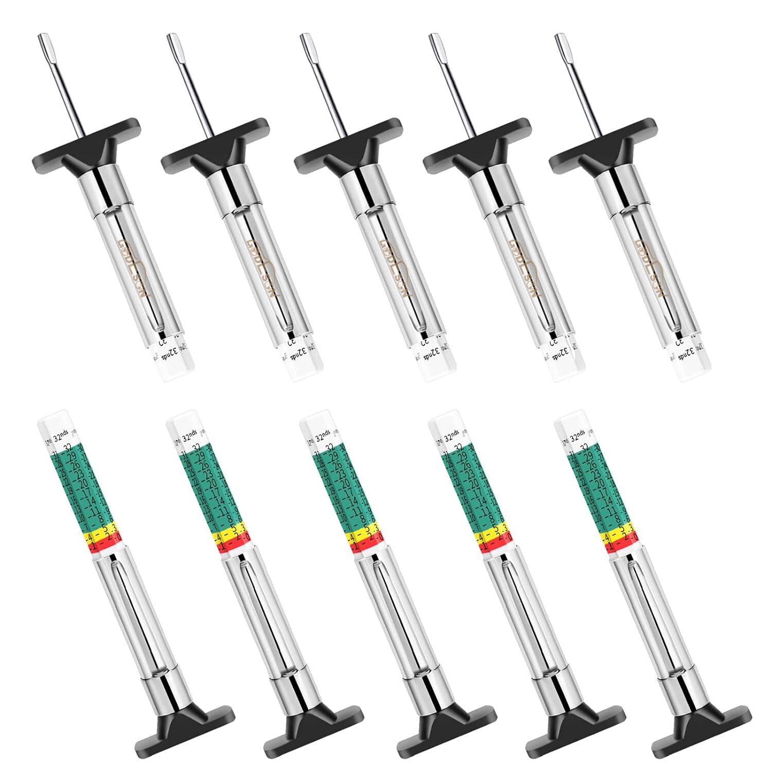 Godeson 88702 color coded tire tread gauge shows color ranges for quick assessment