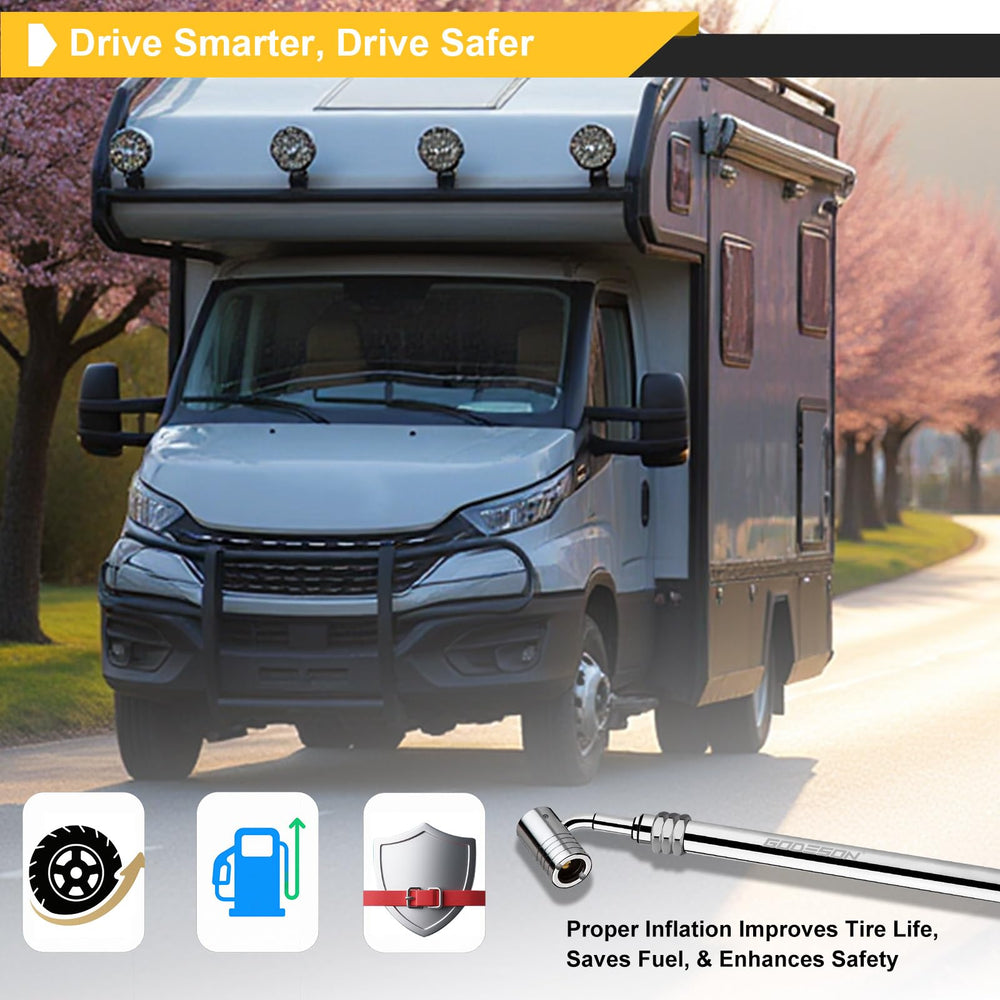 GODESON copper head delivers reliable seal on heavy tires.