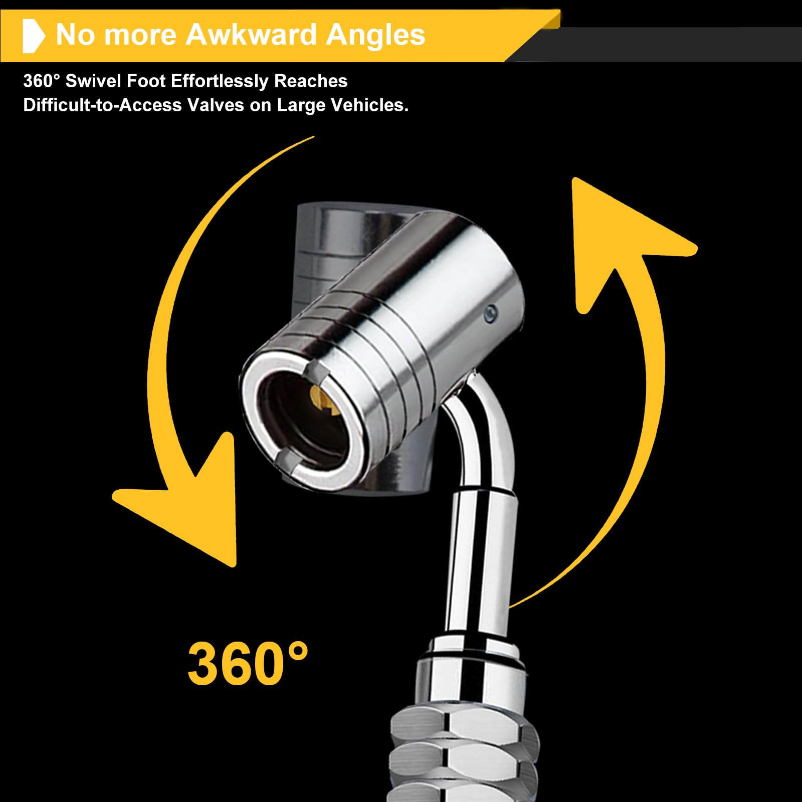GODESON 360° swivel base allows easy access to valves.