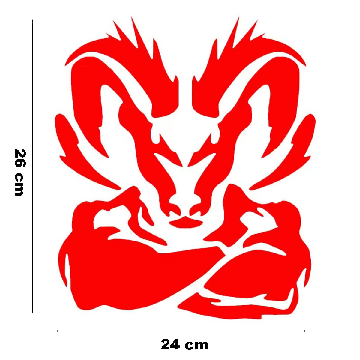 GODTERA rear back middle window decal for RAM 2500 in red; fade-resistant finish.